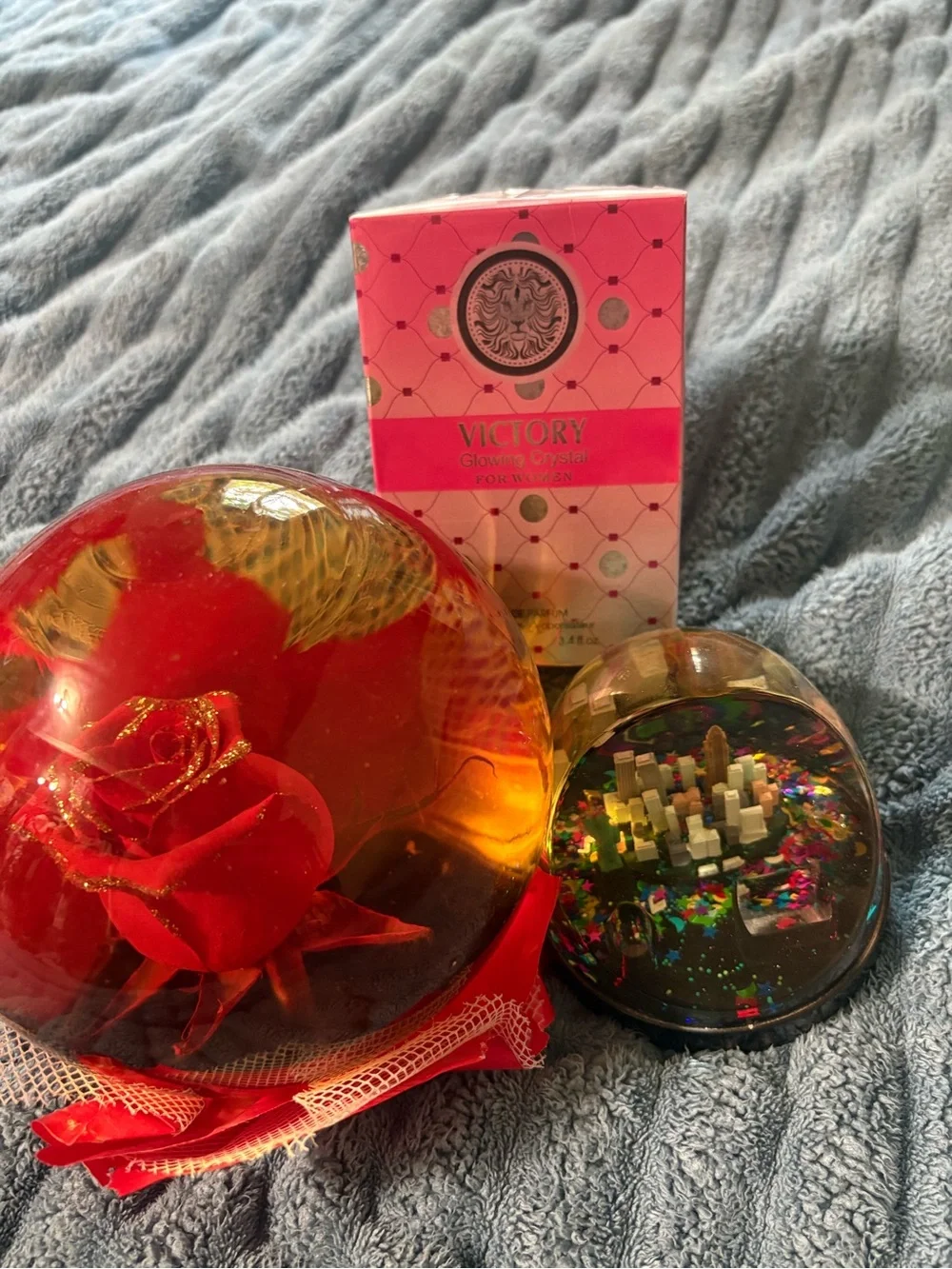 Tory Burch Red Rose Glass Decorative Globe
